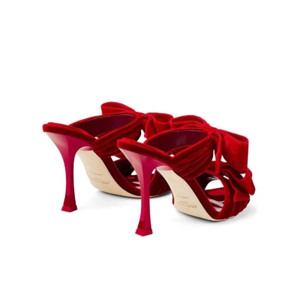 Jimmy Choo Flaca 100mm Velvet Bow Heels - Picture 4 of 9